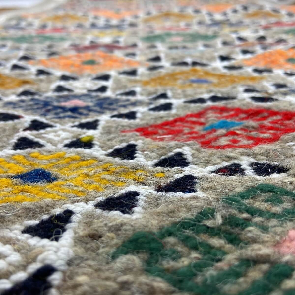 tappeto berbero Tappeto Kilim Edewi 60x111 Grigio (Fatto a mano, Lana, Tunisia) Tappeto kilim tunisino, in stile marocchino. Tap