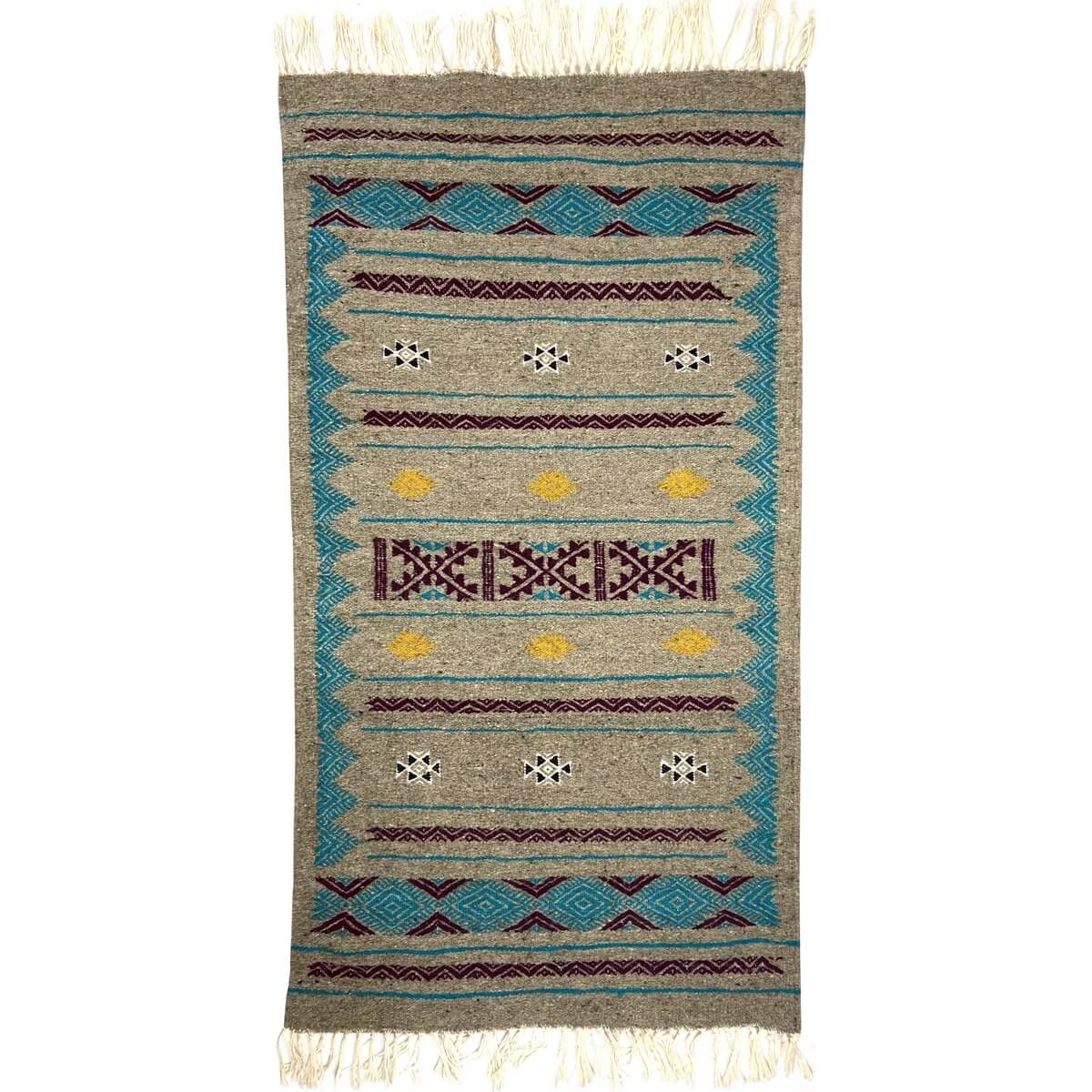 Berber Teppich Teppich Kelim Dalan 68x1278 Grau (Handgewebt, Wolle, Tunesien) Tunesischer Kelim-Teppich im marokkanischen Stil. 
