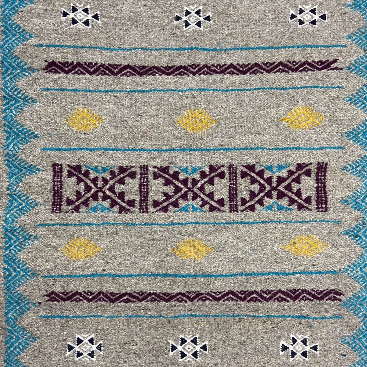 Berber Teppich Teppich Kelim Dalan 68x1278 Grau (Handgewebt, Wolle, Tunesien) Tunesischer Kelim-Teppich im marokkanischen Stil. 