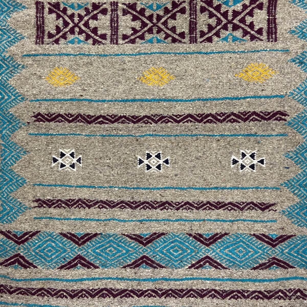 Berber Teppich Teppich Kelim Dalan 68x1278 Grau (Handgewebt, Wolle, Tunesien) Tunesischer Kelim-Teppich im marokkanischen Stil. 