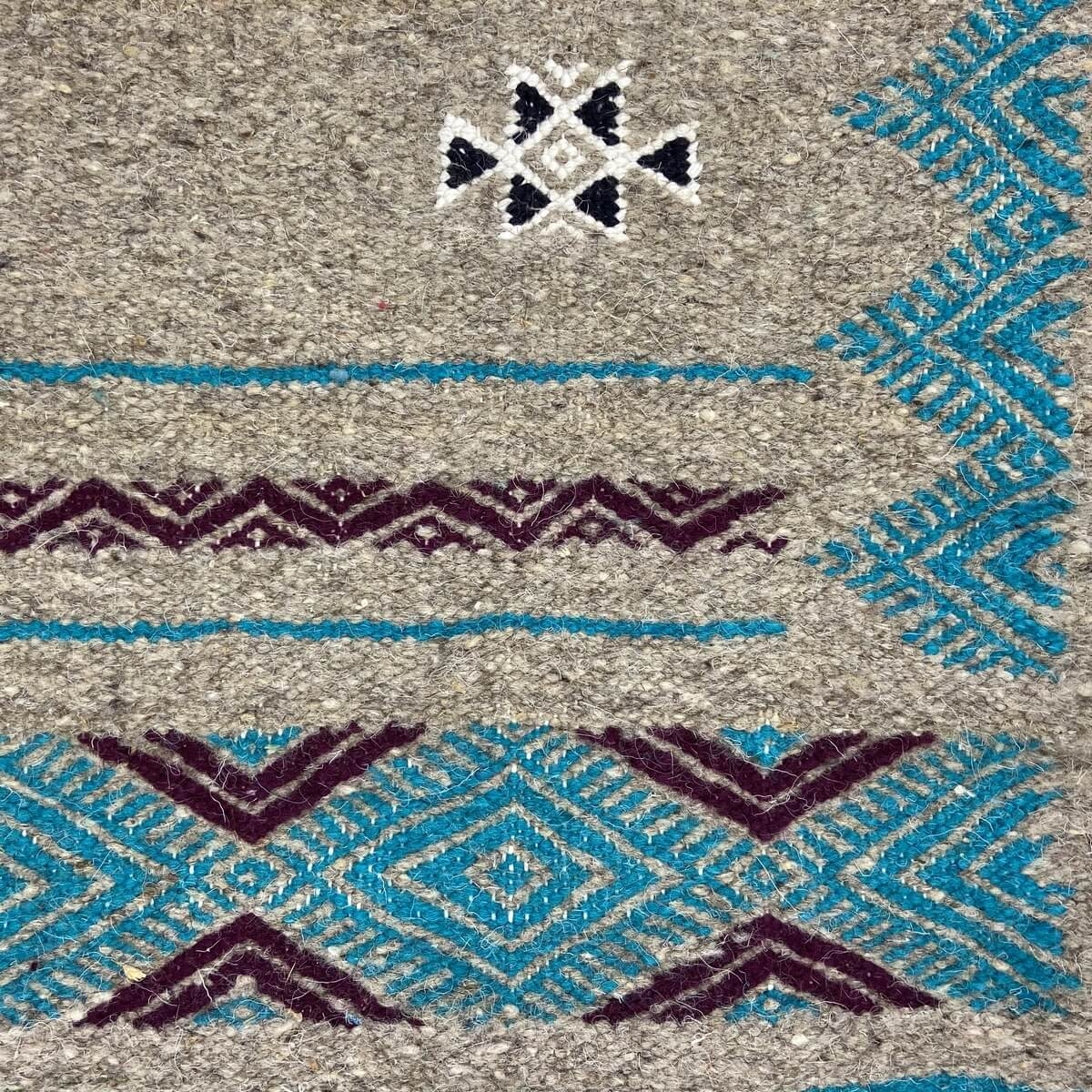 Berber Teppich Teppich Kelim Dalan 68x1278 Grau (Handgewebt, Wolle, Tunesien) Tunesischer Kelim-Teppich im marokkanischen Stil. 