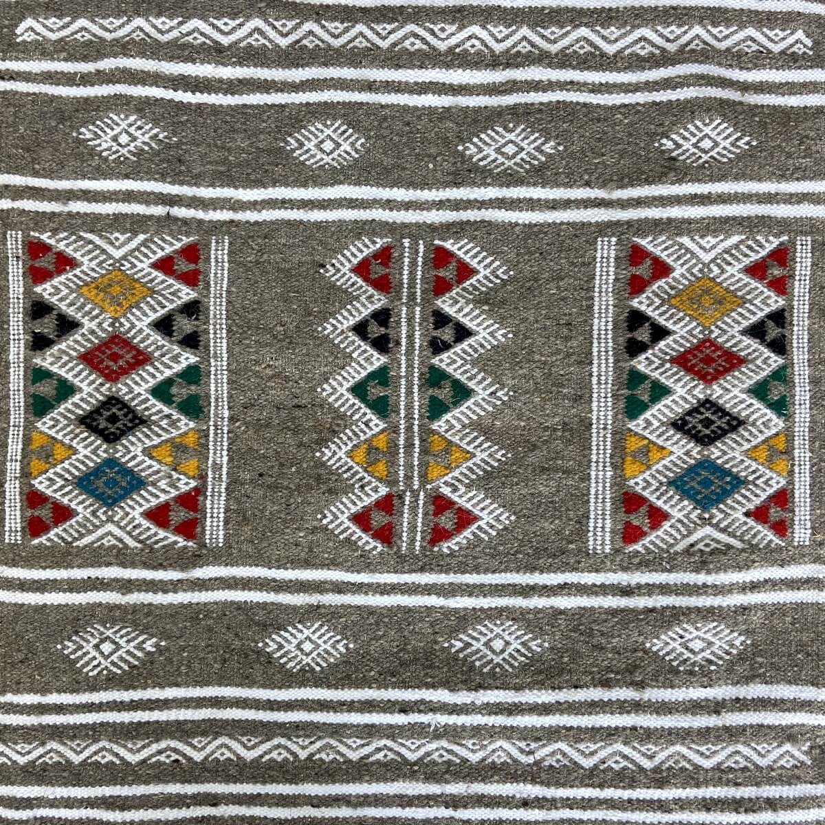 Tapis berbère Tapis Kilim Cubub 69x112 Gris (Tissé main, Laine, Tunisie) Tapis kilim tunisien style tapis marocain. Tapis rectan