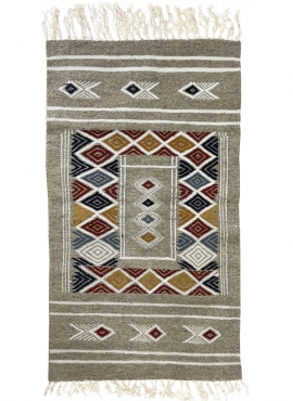 tappeto berbero Tappeto Kilim Bezza 58x102 Grigio (Fatto a mano, Lana, Tunisia) Tappeto kilim tunisino, in stile marocchino. Tap