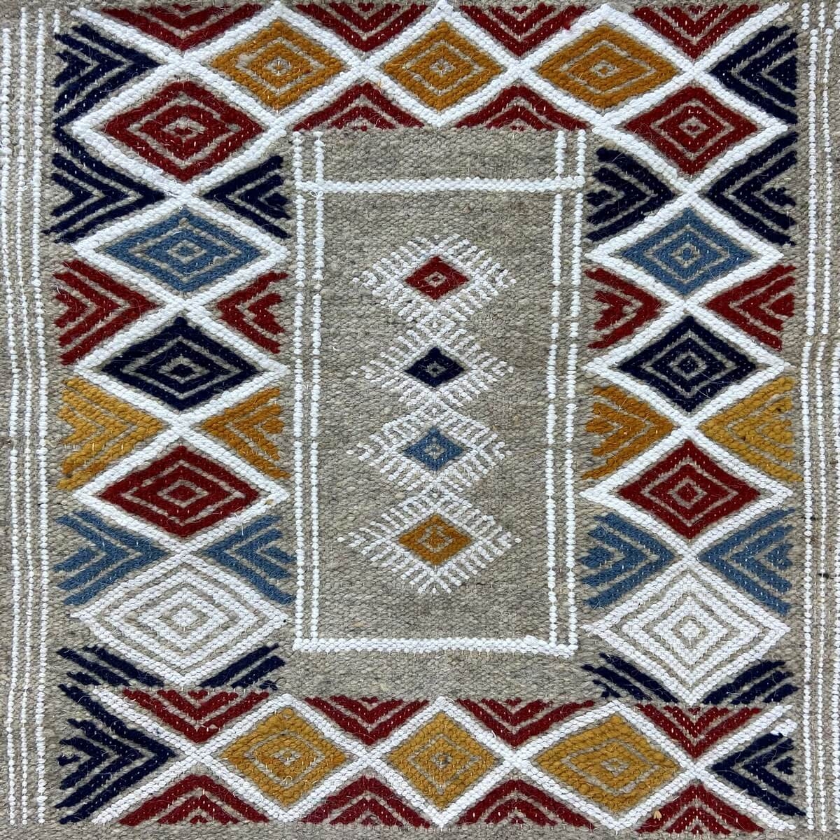Berber Teppich Teppich Kelim Bezza 58x102 Grau (Handgewebt, Wolle, Tunesien) Tunesischer Kelim-Teppich im marokkanischen Stil. R
