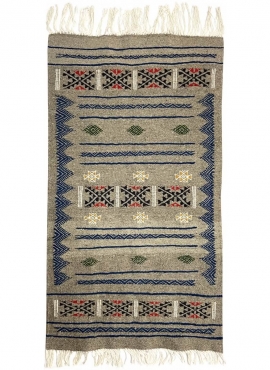 tappeto berbero Tappeto Kilim Annaz 68x121 Grigio (Fatto a mano, Lana, Tunisia) Tappeto kilim tunisino, in stile marocchino. Tap