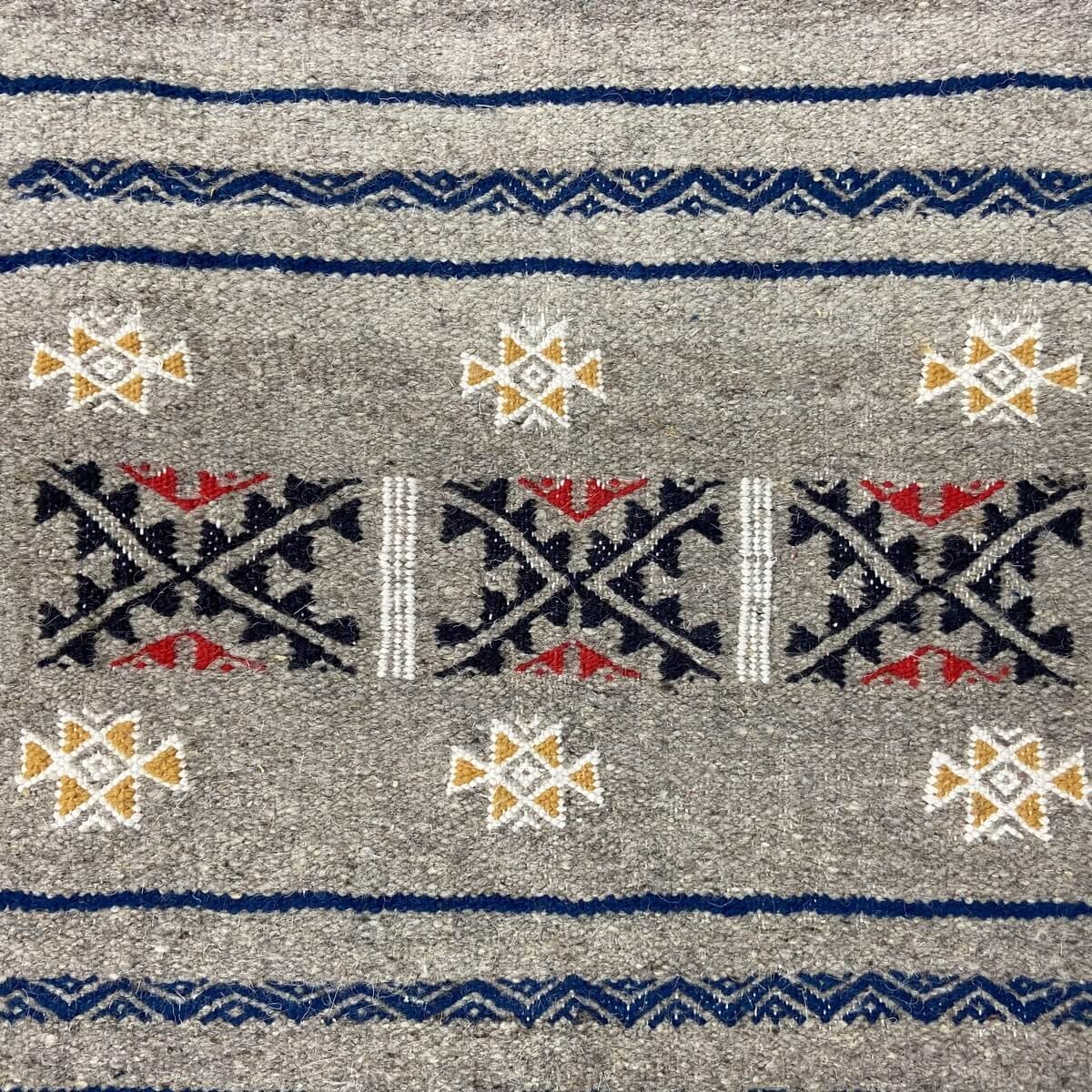 tappeto berbero Tappeto Kilim Annaz 68x121 Grigio (Fatto a mano, Lana, Tunisia) Tappeto kilim tunisino, in stile marocchino. Tap