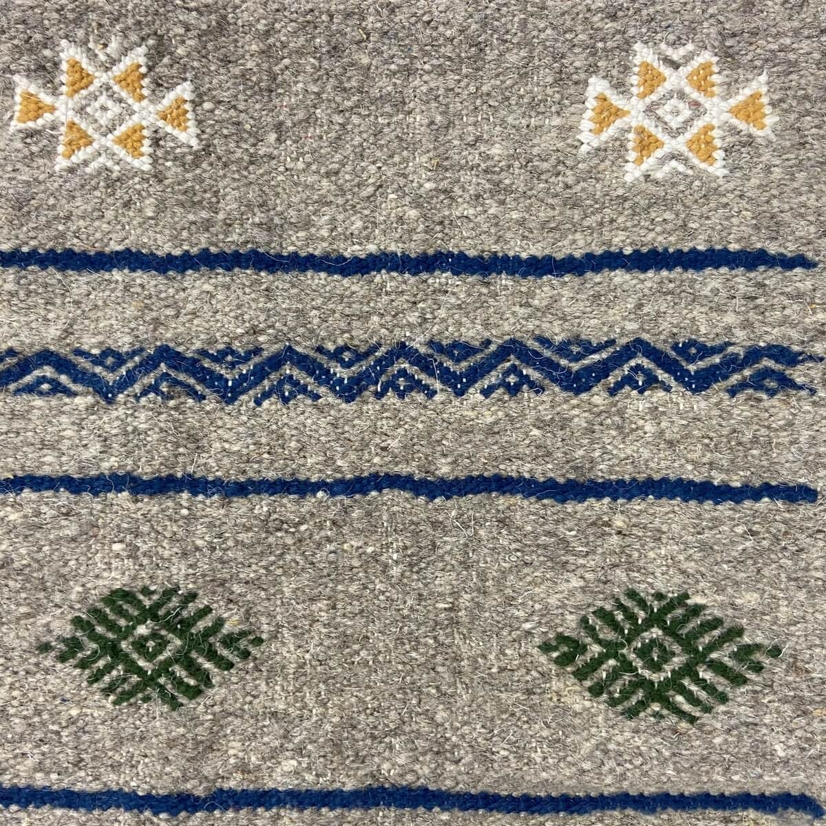 tappeto berbero Tappeto Kilim Annaz 68x121 Grigio (Fatto a mano, Lana, Tunisia) Tappeto kilim tunisino, in stile marocchino. Tap