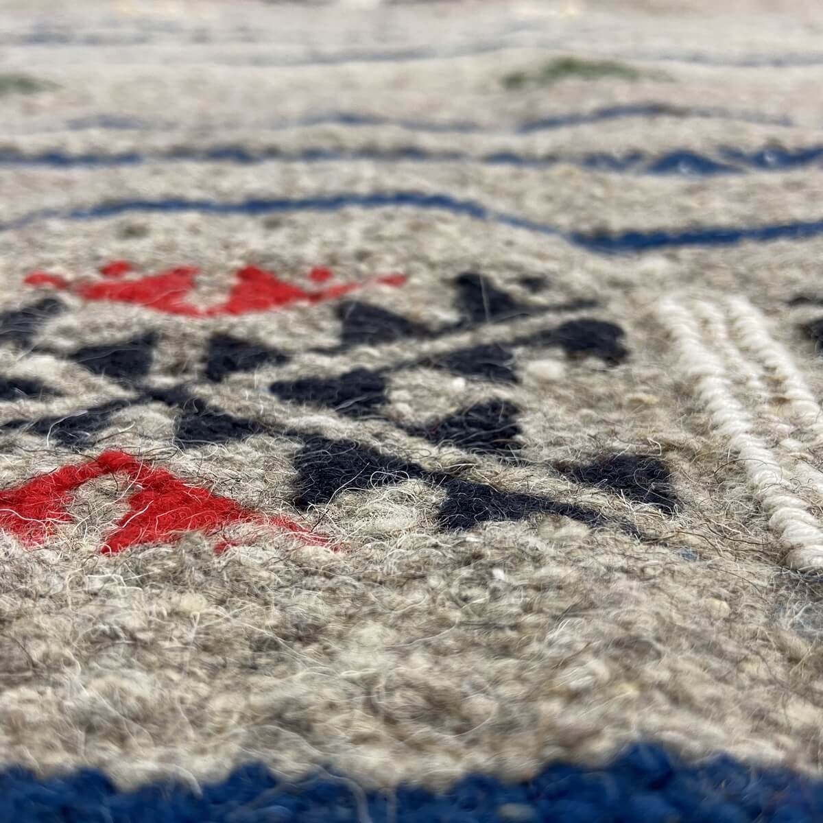 tappeto berbero Tappeto Kilim Annaz 68x121 Grigio (Fatto a mano, Lana, Tunisia) Tappeto kilim tunisino, in stile marocchino. Tap