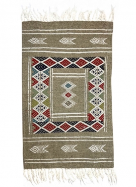 tappeto berbero Tappeto Kilim Awriba 58x96 Grigio (Fatto a mano, Lana, Tunisia) Tappeto kilim tunisino, in stile marocchino. Tap