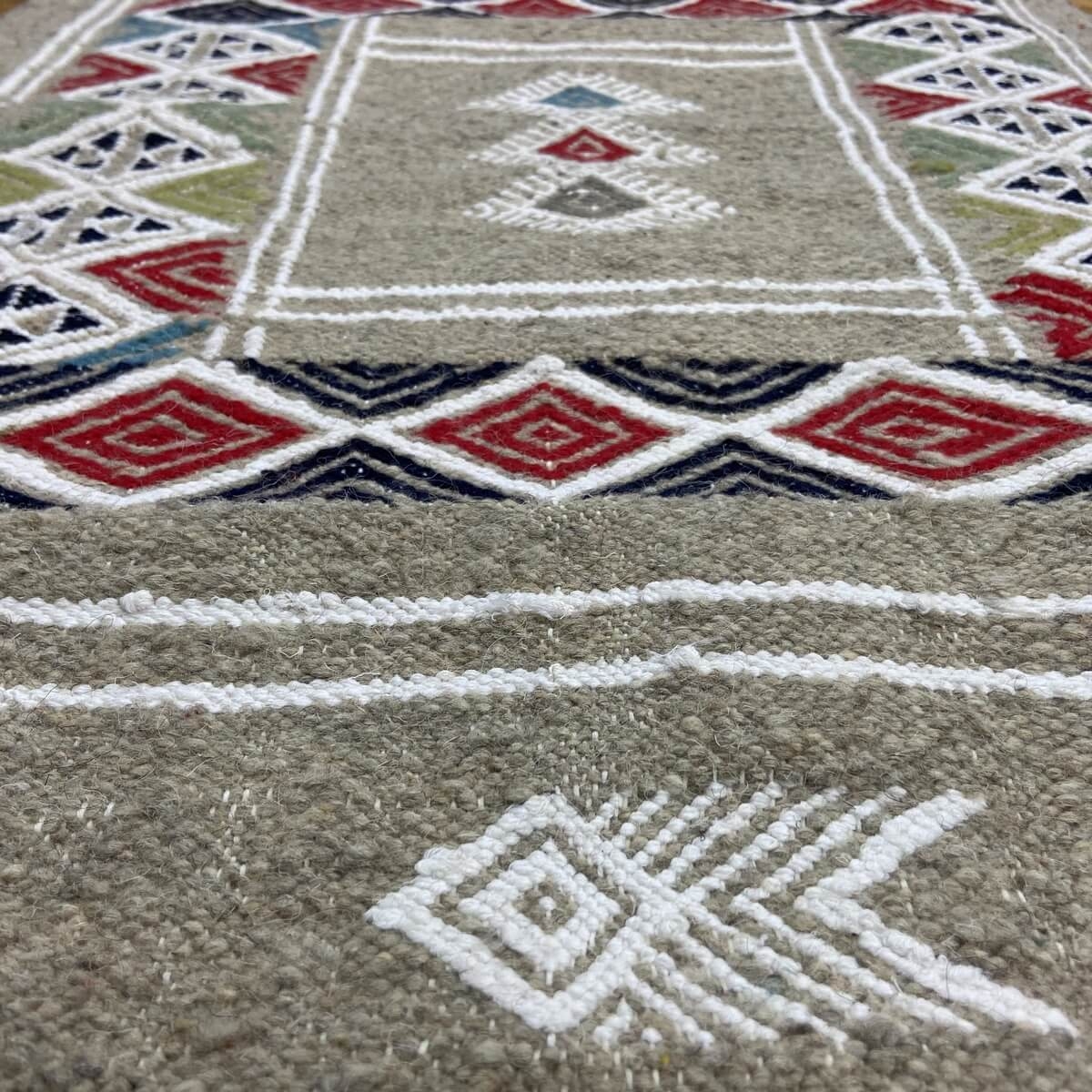 tappeto berbero Tappeto Kilim Awriba 58x96 Grigio (Fatto a mano, Lana, Tunisia) Tappeto kilim tunisino, in stile marocchino. Tap