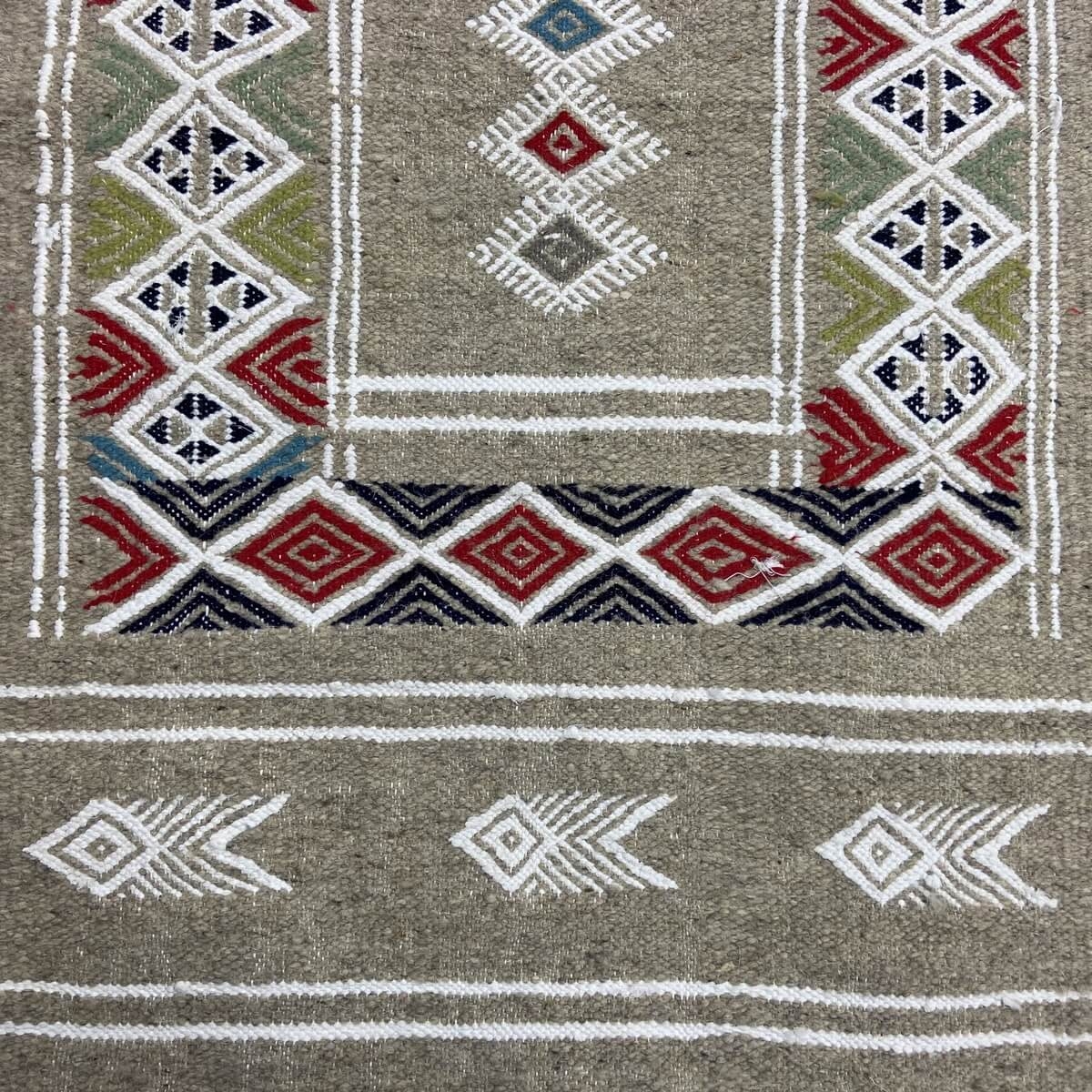 tappeto berbero Tappeto Kilim Awriba 58x96 Grigio (Fatto a mano, Lana, Tunisia) Tappeto kilim tunisino, in stile marocchino. Tap