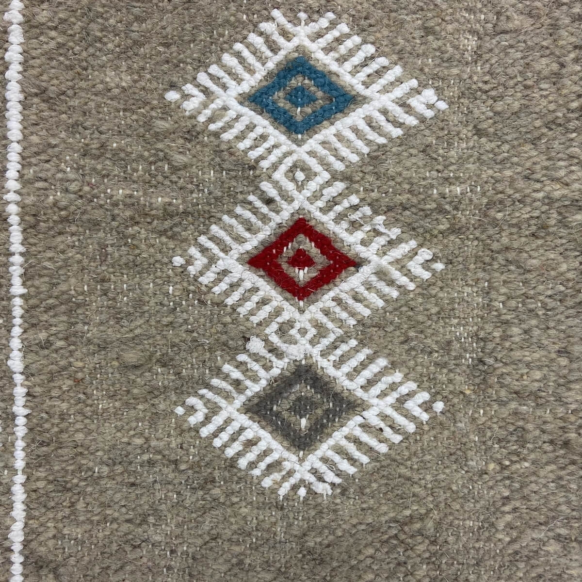 tappeto berbero Tappeto Kilim Awriba 58x96 Grigio (Fatto a mano, Lana, Tunisia) Tappeto kilim tunisino, in stile marocchino. Tap