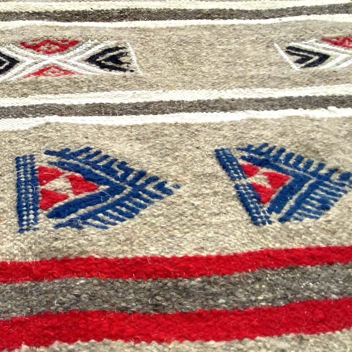 Alfombra bereber Alfombra Kilim largo Faskat 68x194 Gris (Hecho a mano, Lana, Túnez) Alfombra kilim tunecina, estilo marroquí. A