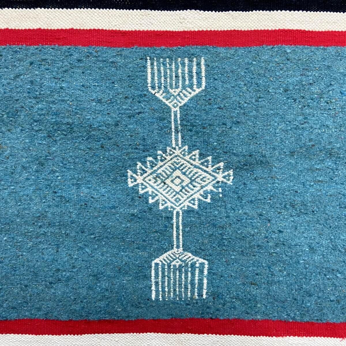 tappeto berbero Tappeto Kilim Ebeles 56x116 Turchese/Giallo/Rosso (Fatto a mano, Lana) Tappeto kilim tunisino, in stile marocchi