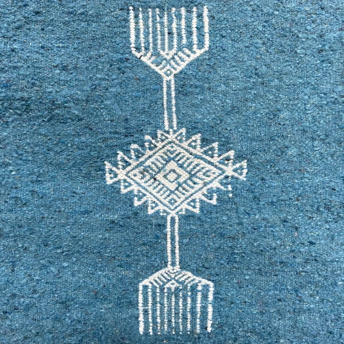 Berber Teppich Teppich Kelim Ebeles 56x116 Türkis/Gelb/Rot (Handgewebt, Wolle) Tunesischer Kelim-Teppich im marokkanischen Stil.