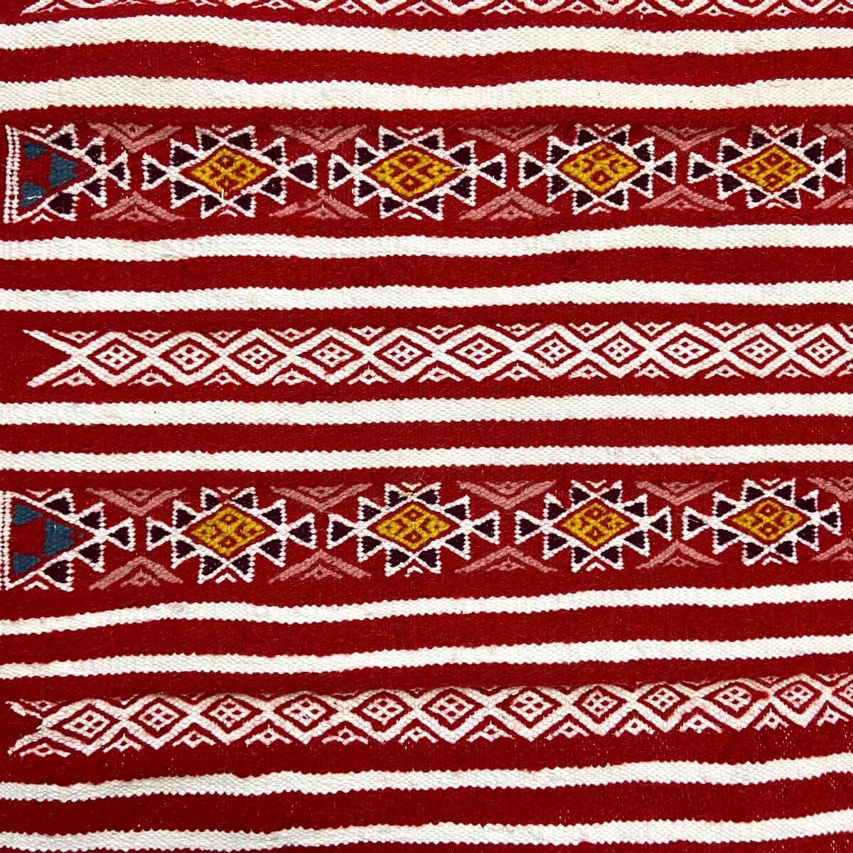 Berber carpet Rug Kilim Friqya 57x118 Red (Handmade, Wool, Tunisia) Tunisian Rug Kilim style Moroccan rug. Rectangular carpet 10