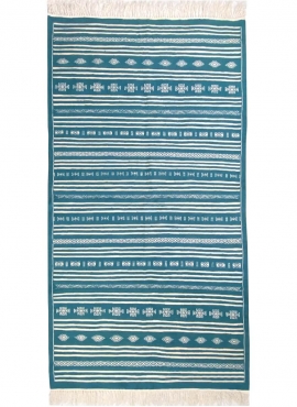 tappeto berbero Tappeto Kilim Thegha 112x208  Turchese (Fatto a mano, Lana) Tappeto kilim tunisino, in stile marocchino. Tappeto