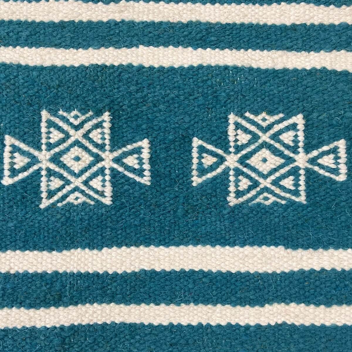 tappeto berbero Tappeto Kilim Thegha 112x208  Turchese (Fatto a mano, Lana) Tappeto kilim tunisino, in stile marocchino. Tappeto