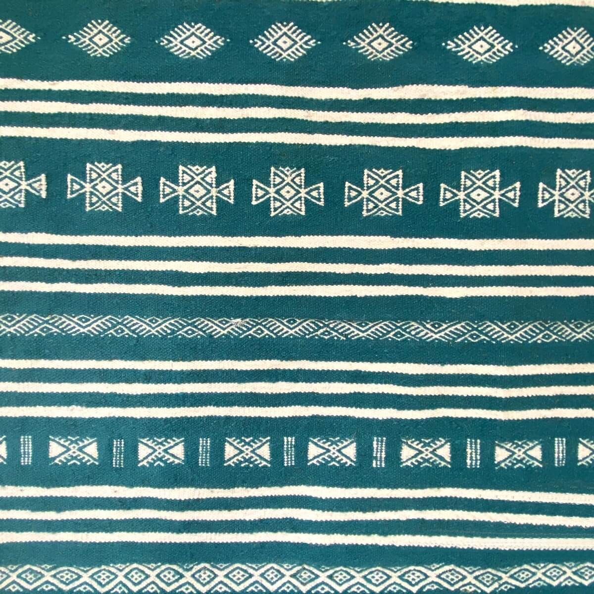 tappeto berbero Tappeto Kilim Thegha 112x208  Turchese (Fatto a mano, Lana) Tappeto kilim tunisino, in stile marocchino. Tappeto