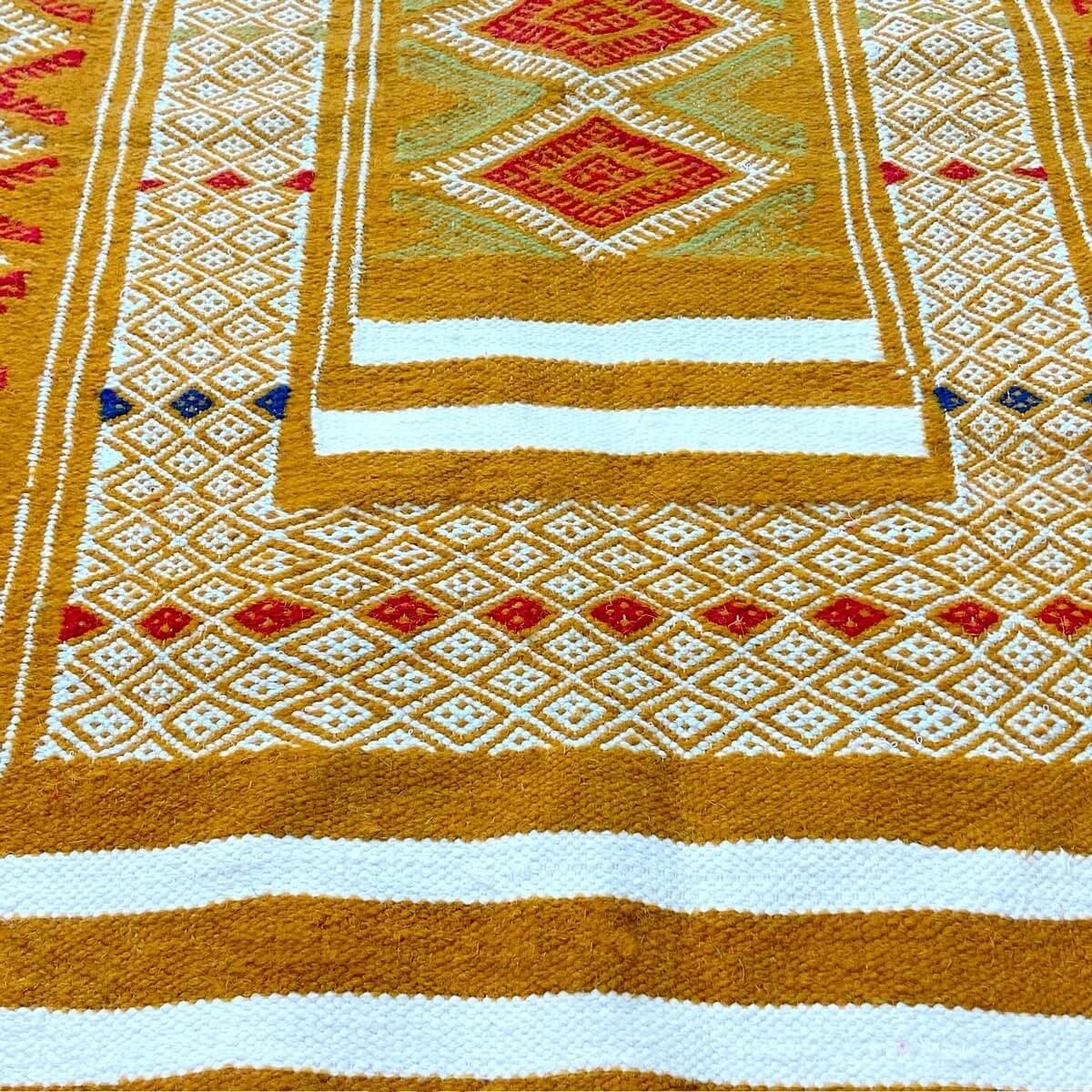 Tapete berbere Tapete Kilim Tegiza 112x200 Branco/Amarelado (Tecidos à mão, Lã) Tapete tunisiano kilim, estilo marroquino. Tapet