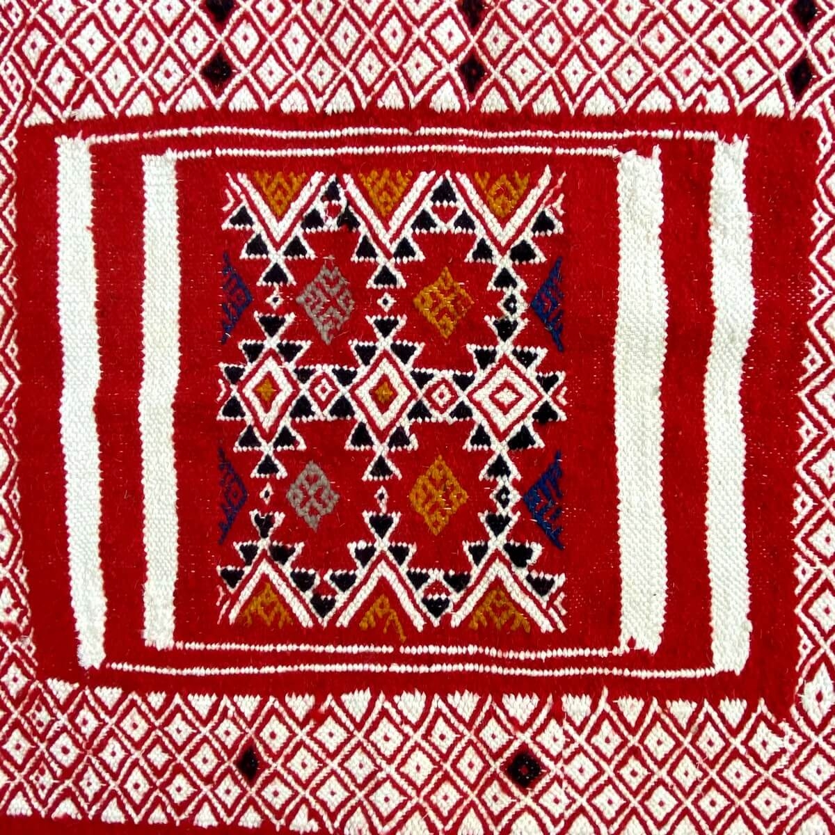 Tapete berbere Tapete Kilim Yekker 114x194 Vermelho (Tecidos à mão, Lã, Tunísia) Tapete tunisiano kilim, estilo marroquino. Tape
