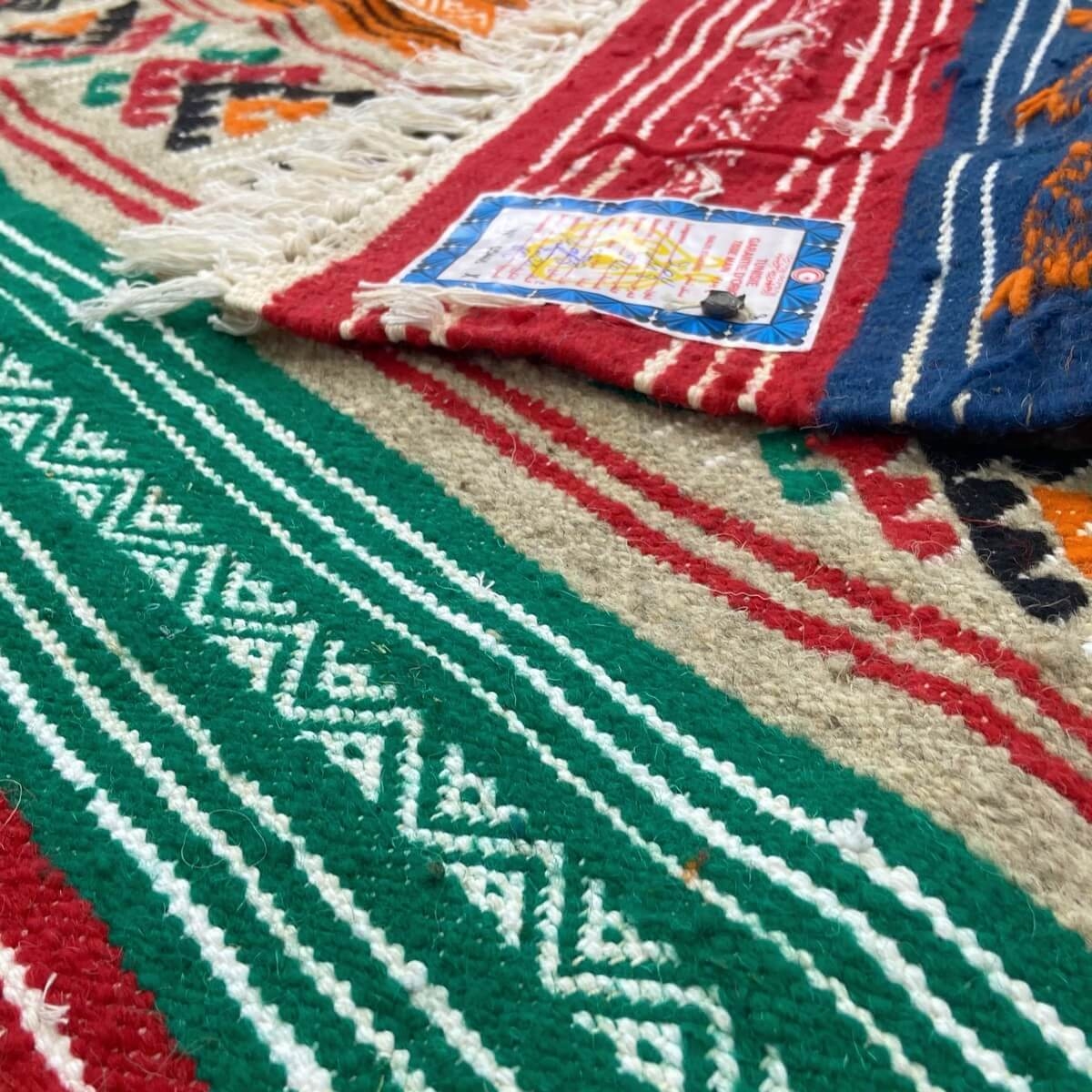 tappeto berbero Tappeto Kilim Zegna 118x204 Multicolore (Fatto a mano, Lana) Tappeto kilim tunisino, in stile marocchino. Tappet