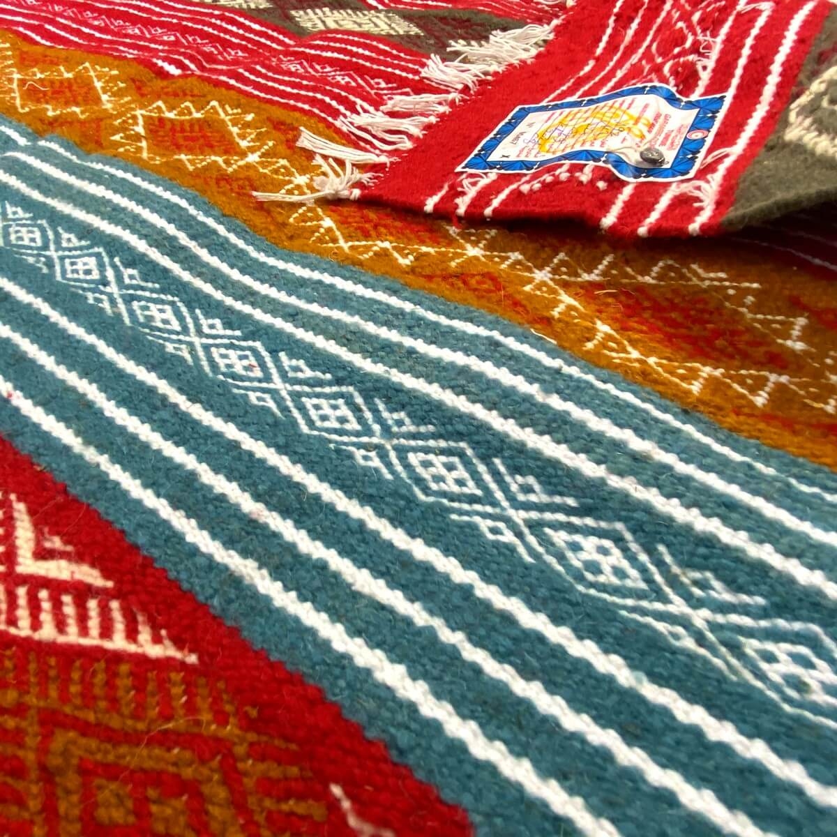 tappeto berbero Tappeto Kilim Nemzi 118x192 Multicolore (Fatto a mano, Lana) Tappeto kilim tunisino, in stile marocchino. Tappet