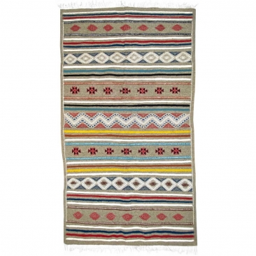 Tapete berbere Tapete Kilim Luki 110x200 Multicor (Tecidos à mão, Lã) Tapete tunisiano kilim, estilo marroquino. Tapete retangul