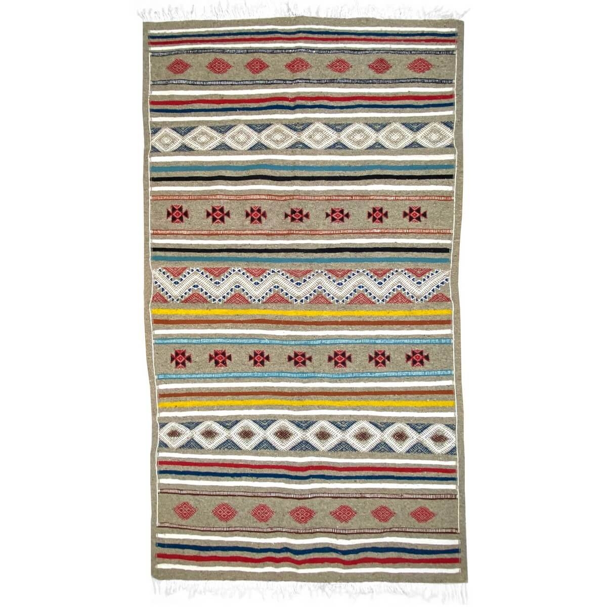 Berber Teppich Teppich Kelim Luki 110x200 Mehrfarben (Handgewebt, Wolle) Tunesischer Kelim-Teppich im marokkanischen Stil. Recht