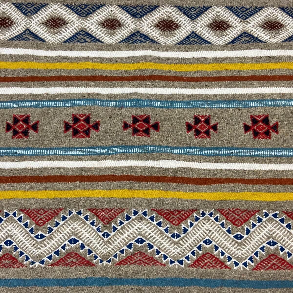 Berber tapijt Tapijt Kilim Luki 110x200 Veelkleurig (Handgeweven, Wol, Tunesië) Tunesisch kilimdeken, Marokkaanse stijl. Rechtho