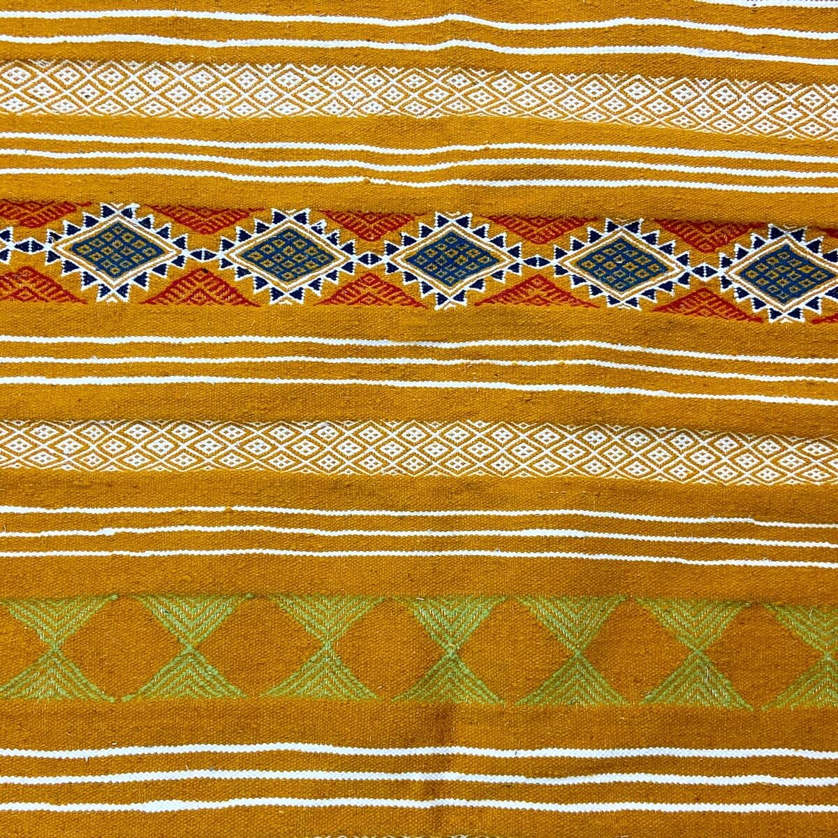 Tapete berbere Tapete Kilim Kadey 123x196 Branco (Tecidos à mão, Lã) Tapete tunisiano kilim, estilo marroquino. Tapete retangula