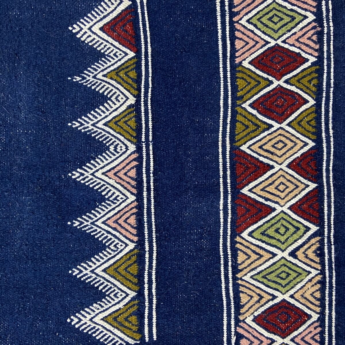 tappeto berbero Tappeto Kilim Laarbi 135x235 Blu (Fatto a mano, Lana) Tappeto kilim tunisino, in stile marocchino. Tappeto retta