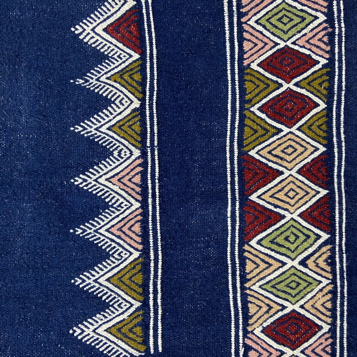 Berber tapijt Tapijt Kilim Laarbi 135x235 Blauw (Handgeweven, Wol, Tunesië) Tunesisch kilimdeken, Marokkaanse stijl. Rechthoekig