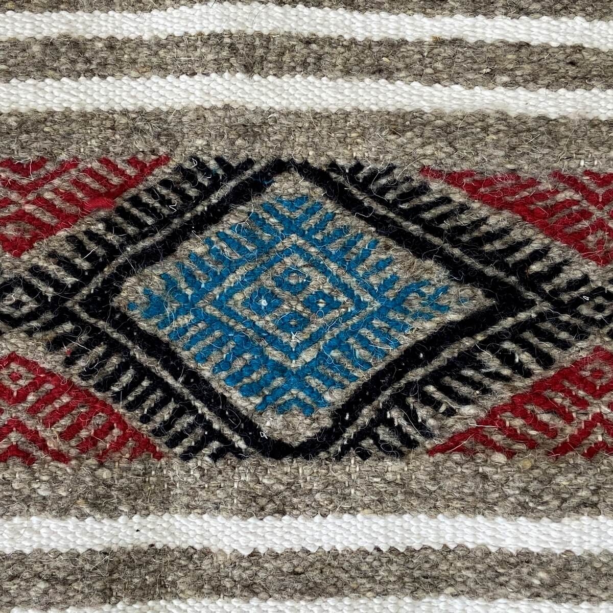 Berber carpet Rug Kilim Gayaya 132x250 Grey (Handmade, Wool) Tunisian Rug Kilim style Moroccan rug. Rectangular carpet 100% wool