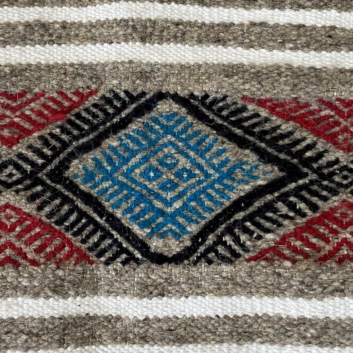 tappeto berbero Tappeto Kilim Gayaya 132x250 Grigio (Fatto a mano, Lana) Tappeto kilim tunisino, in stile marocchino. Tappeto re