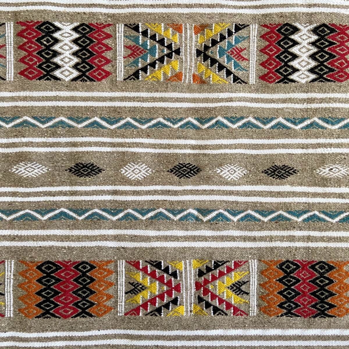 Berber tapijt Tapijt Kilim Aous 150x250 Veelkleurig (Handgeweven, Wol, Tunesië) Tunesisch kilimdeken, Marokkaanse stijl. Rechtho
