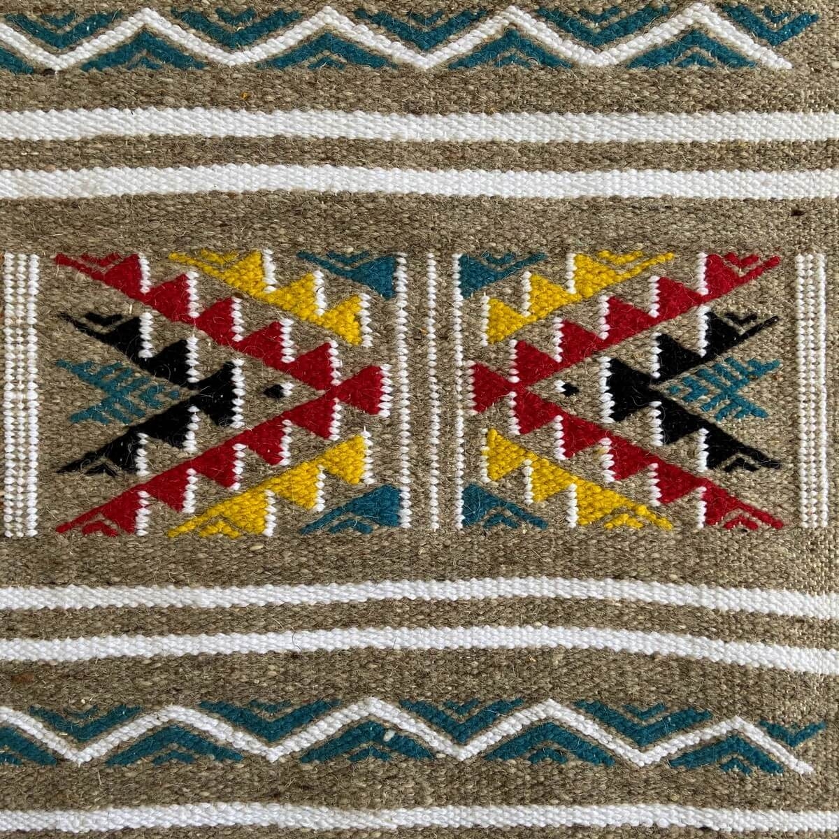 Tapete berbere Tapete Kilim Aous 150x250 Multicor (Tecidos à mão, Lã) Tapete tunisiano kilim, estilo marroquino. Tapete retangul