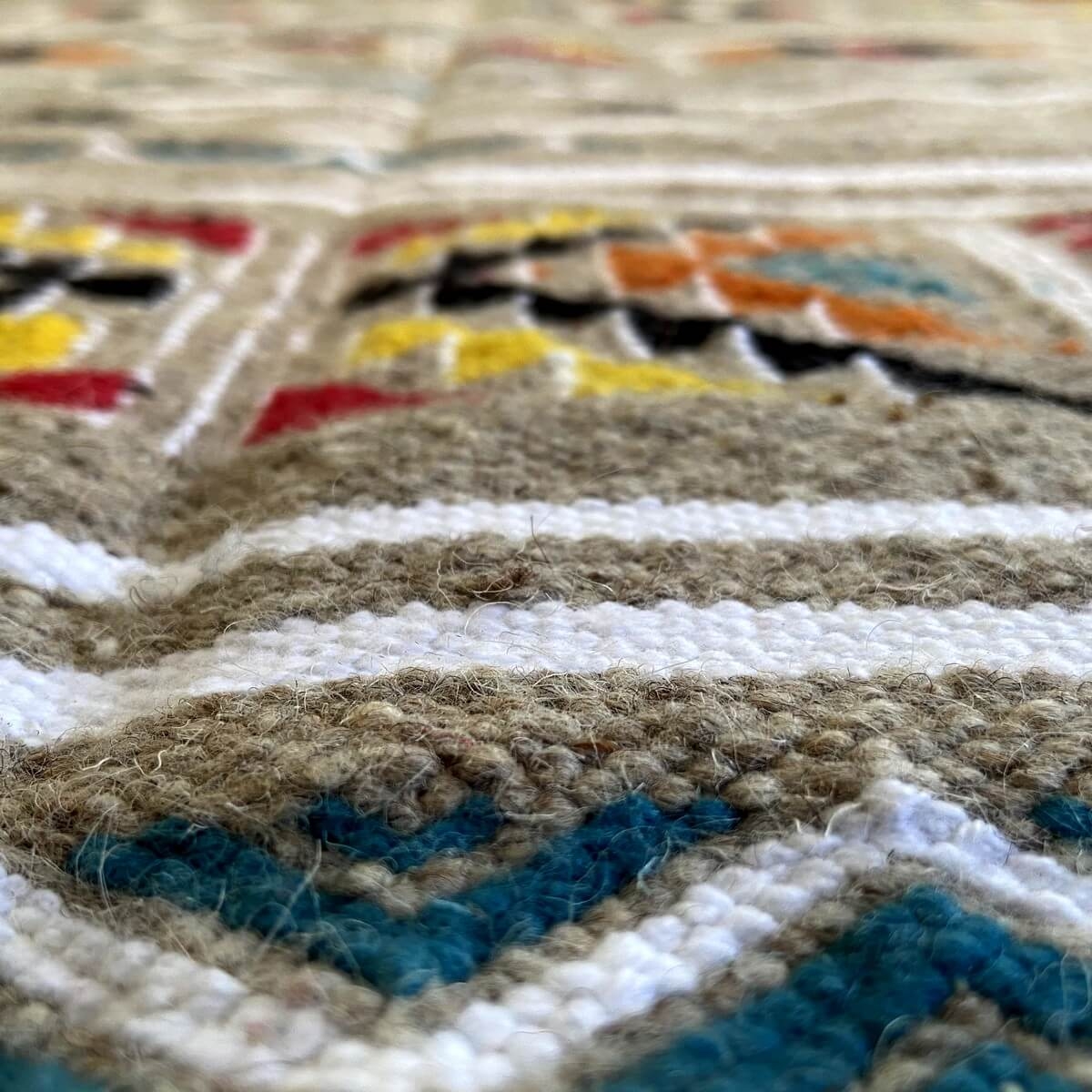 Berber tapijt Tapijt Kilim Aous 150x250 Veelkleurig (Handgeweven, Wol, Tunesië) Tunesisch kilimdeken, Marokkaanse stijl. Rechtho