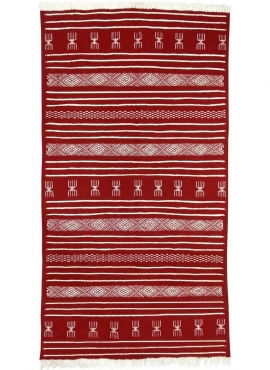 tappeto berbero Tappeto Kilim Kazrach 107x204 Rosso (Fatto a mano, Lana, Tunisia) Tappeto kilim tunisino, in stile marocchino. T