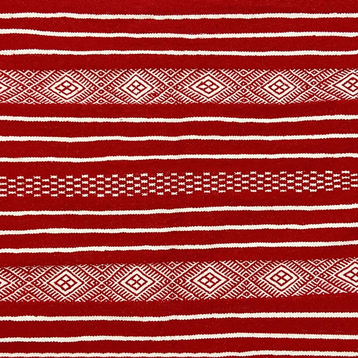Berber carpet Rug Kilim Kazrach 107x204 Red (Handmade, Wool, Tunisia) Tunisian Rug Kilim style Moroccan rug. Rectangular carpet 