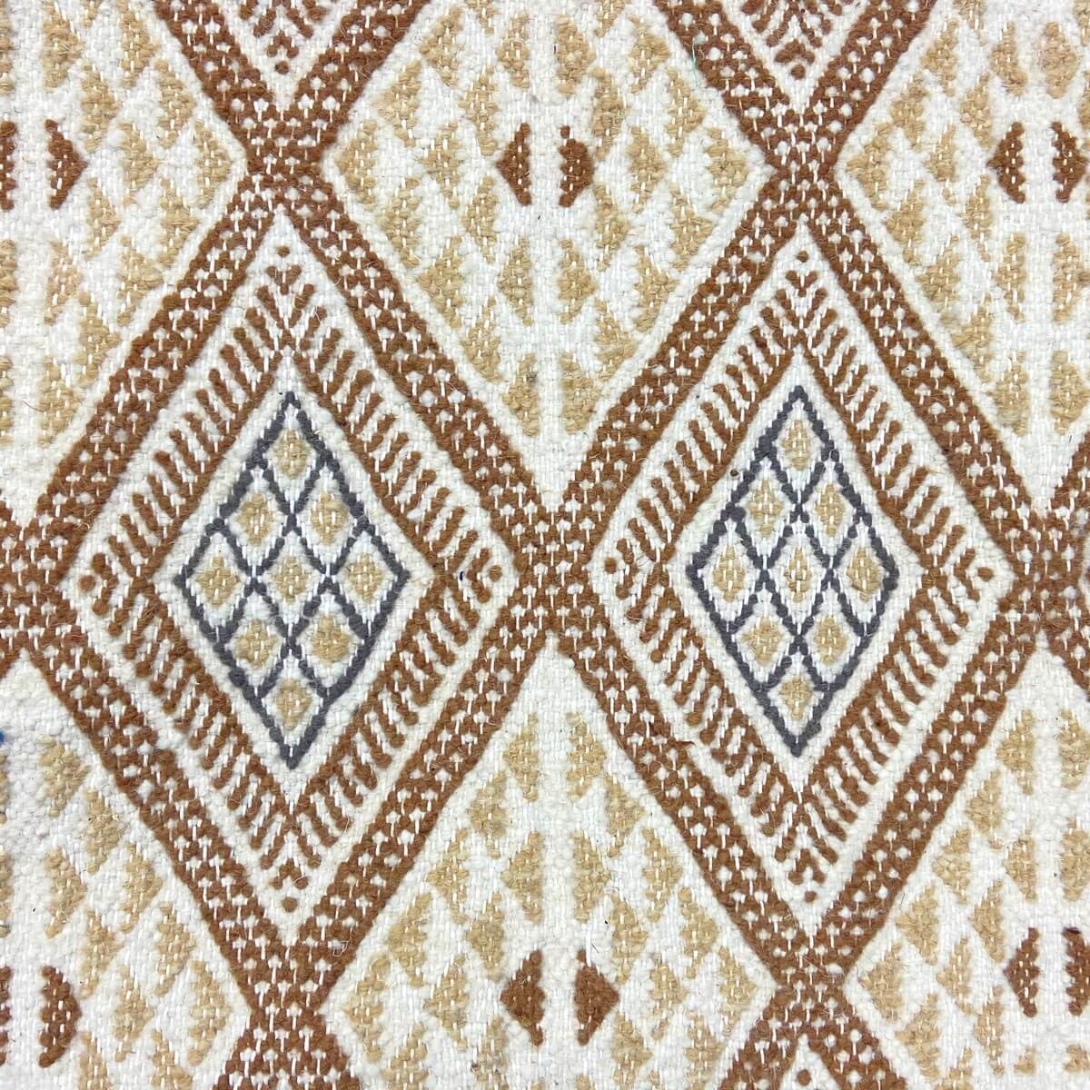 Berber carpet Rug Margoum Alcous 162x250 White/Beige (Handmade, Wool, Tunisia) Tunisian margoum rug from the city of Kairouan. R
