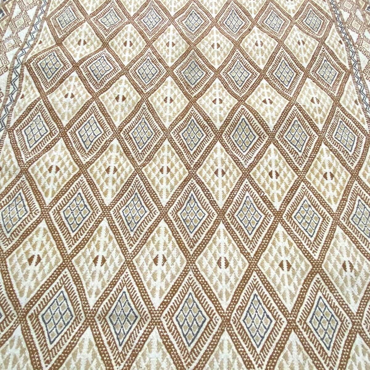 Berber carpet Rug Margoum Alcous 162x250 White/Beige (Handmade, Wool, Tunisia) Tunisian margoum rug from the city of Kairouan. R