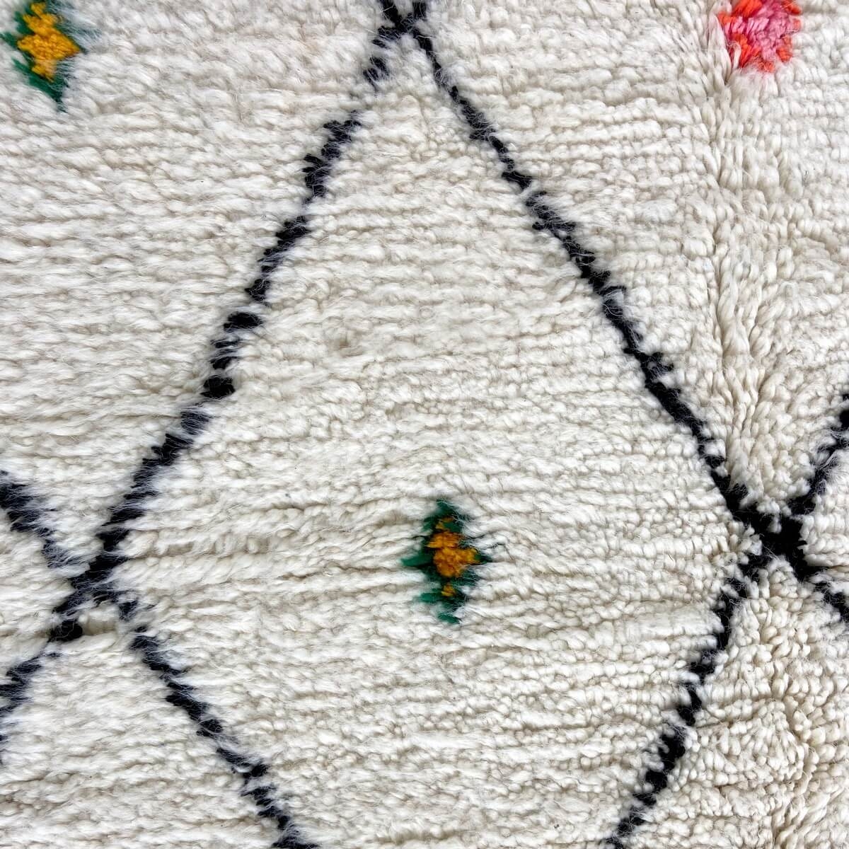 Berber carpet Rug Beni Ouarain Amadagh 157x250 cm White and Black (Handmade, Wool, Morocco) Tunisian margoum rug from the city o