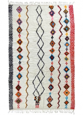 Berber carpet Rug Azilal Esmawi 154x250 White/Multicolored (Handmade, Wool, Morocco) Tunisian margoum rug from the city of Kairo