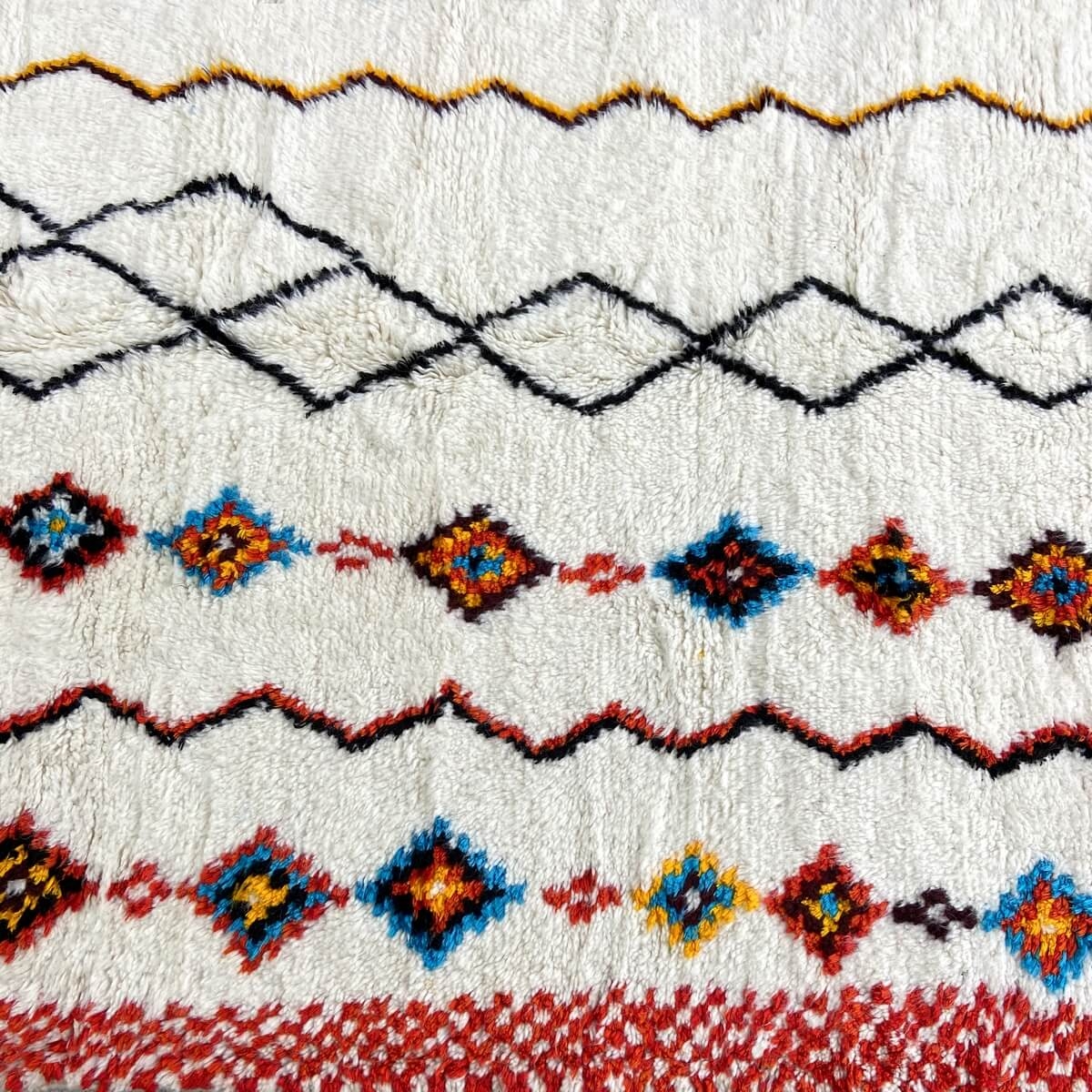Alfombra bereber Alfombra Azilal Esmawi 154x250 Blanco/Multicolor  (Hecho a mano, Lana, Marruecos) Alfombra margoum tunecina de 