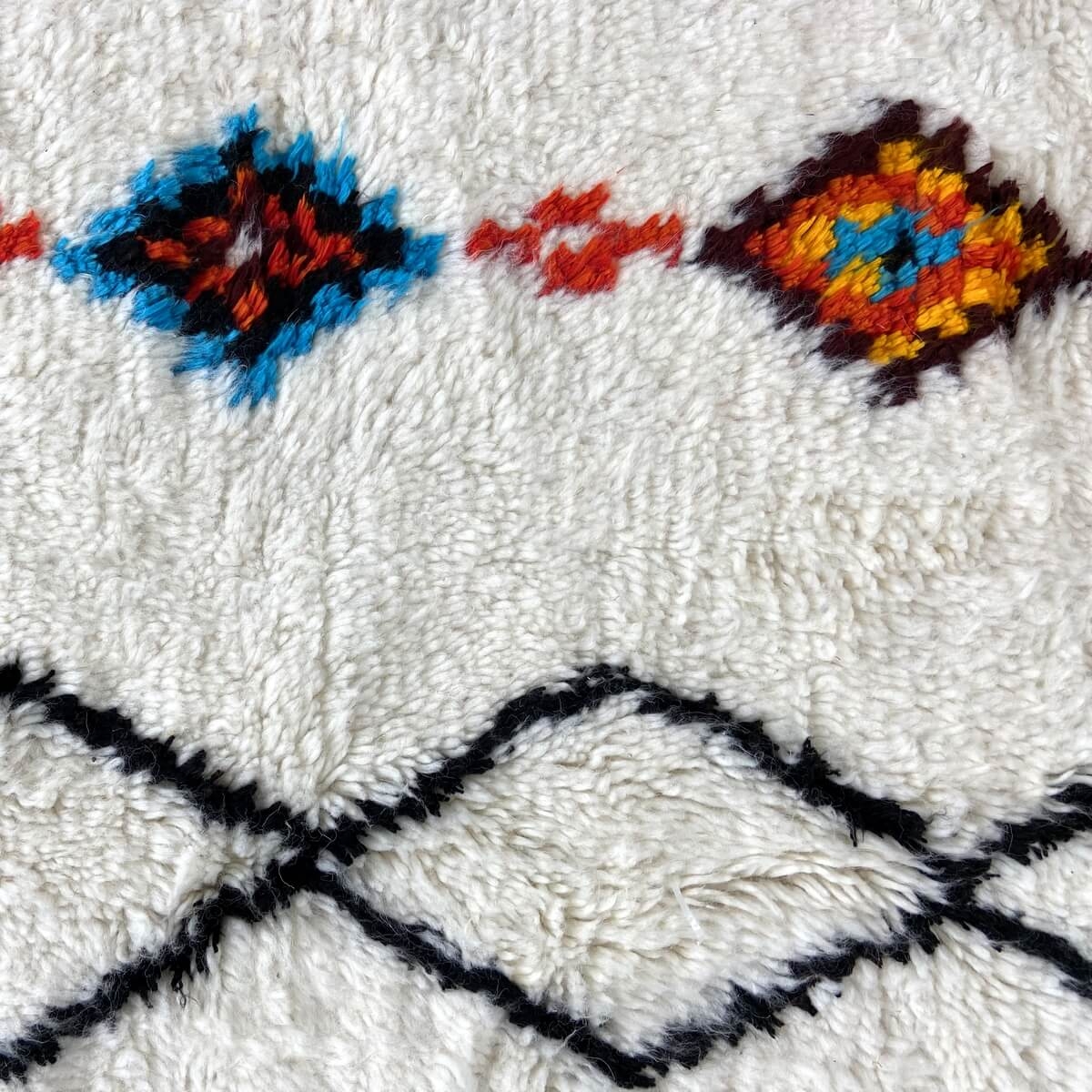 Alfombra bereber Alfombra Azilal Esmawi 154x250 Blanco/Multicolor  (Hecho a mano, Lana, Marruecos) Alfombra margoum tunecina de 