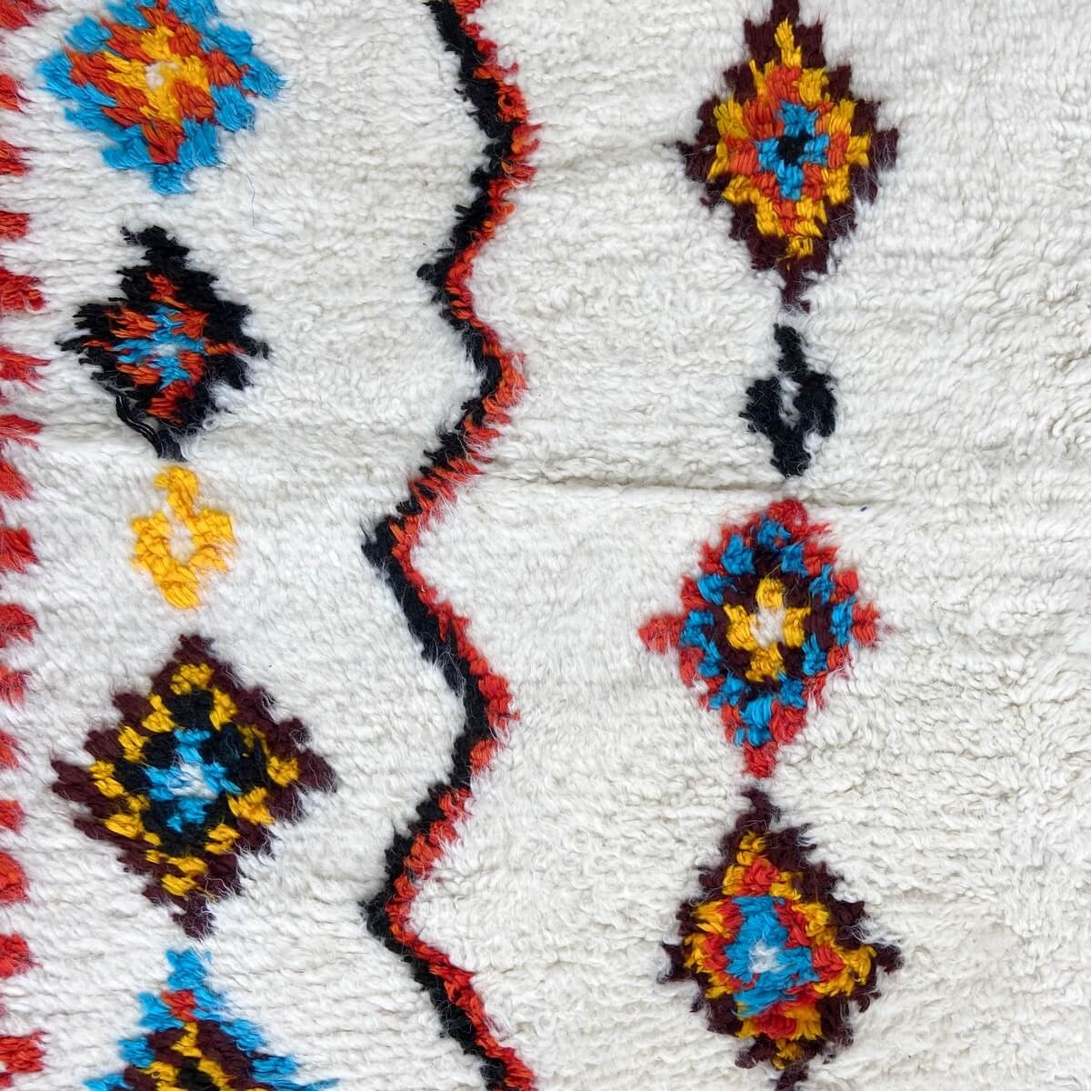 Berber Teppich Teppich Azilal Esmawi 154x250 Weiß/Mehrfarbig  (Handgefertigt, Wolle, Marokko) Tunesischer Margoum-Teppich aus de