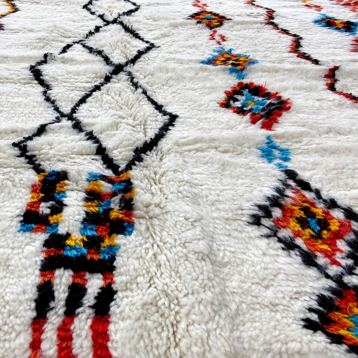Alfombra bereber Alfombra Azilal Esmawi 154x250 Blanco/Multicolor  (Hecho a mano, Lana, Marruecos) Alfombra margoum tunecina de 