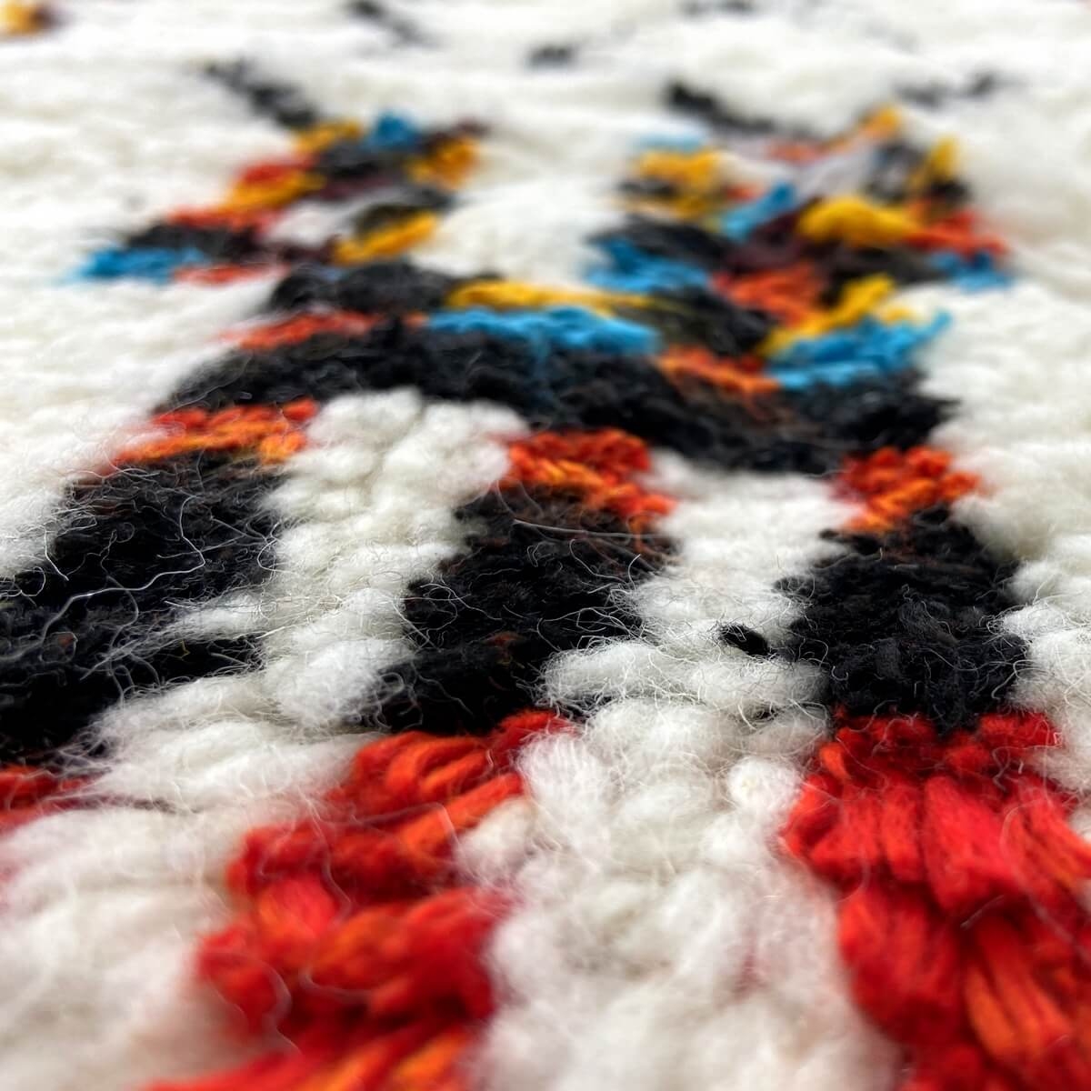 Alfombra bereber Alfombra Azilal Esmawi 154x250 Blanco/Multicolor  (Hecho a mano, Lana, Marruecos) Alfombra margoum tunecina de 