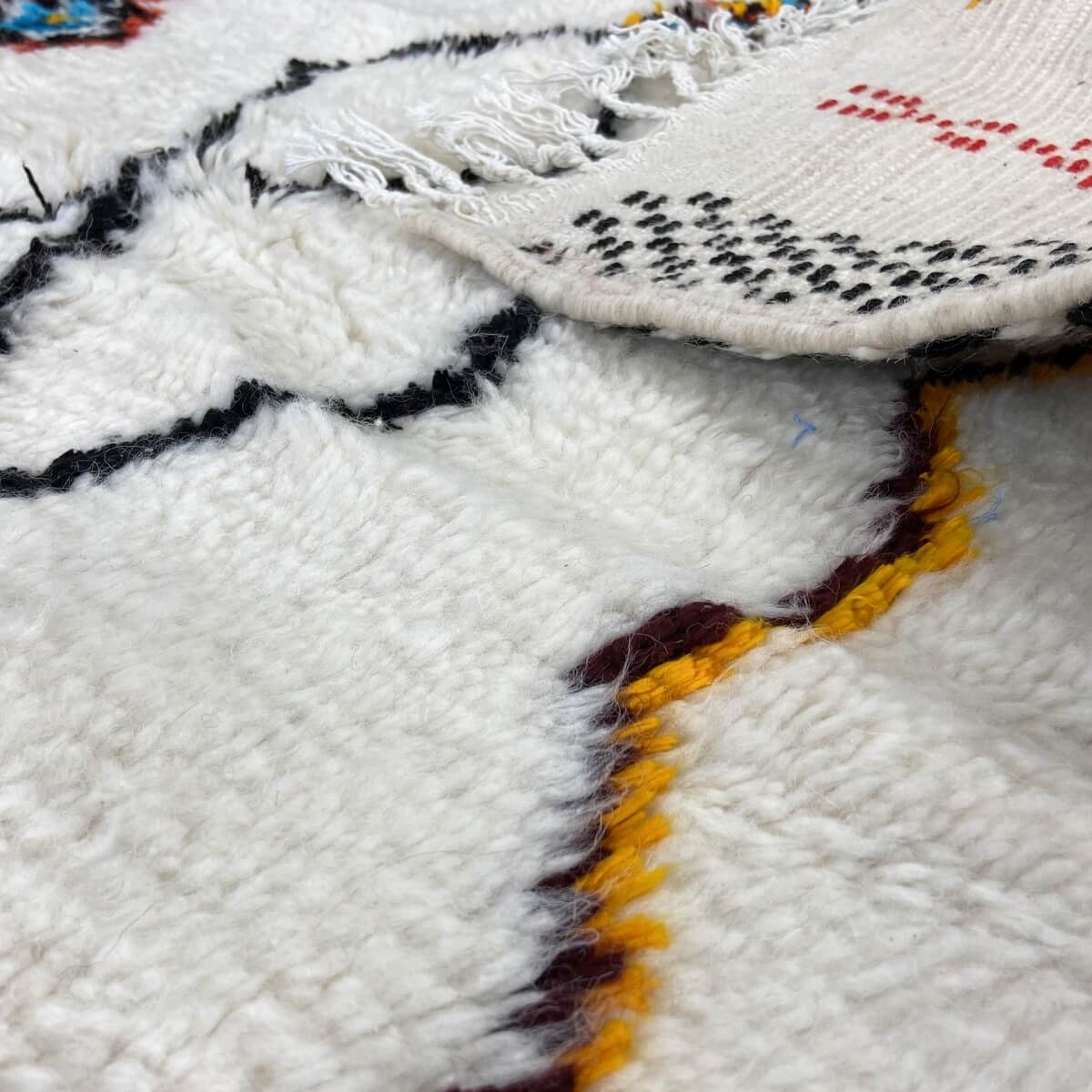 Alfombra bereber Alfombra Azilal Esmawi 154x250 Blanco/Multicolor  (Hecho a mano, Lana, Marruecos) Alfombra margoum tunecina de 